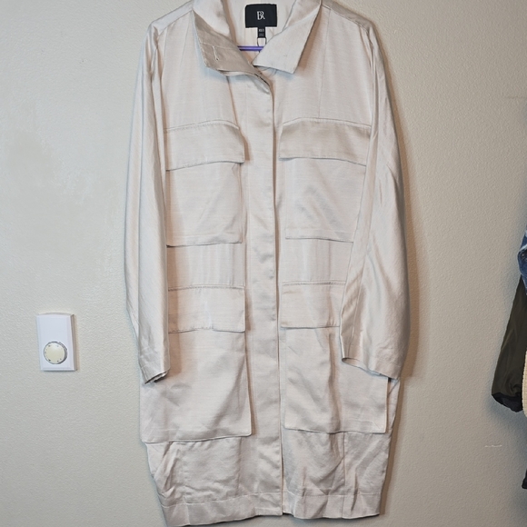 Banana Republic Ness Satin Cocoon Oversized Women's Cream Jacket Size Xs/S NwT. - Picture 2 of 10